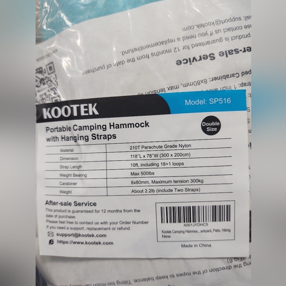 Kootek Blue and Black Hammock - Picture 3 of 4